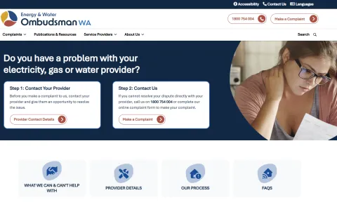Screenshot of our website home page
